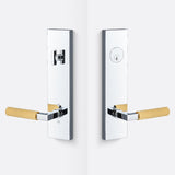 Sure-Loc LV307 26-GRIP SKN SB polished chrome / satin brass single cylinder handleset