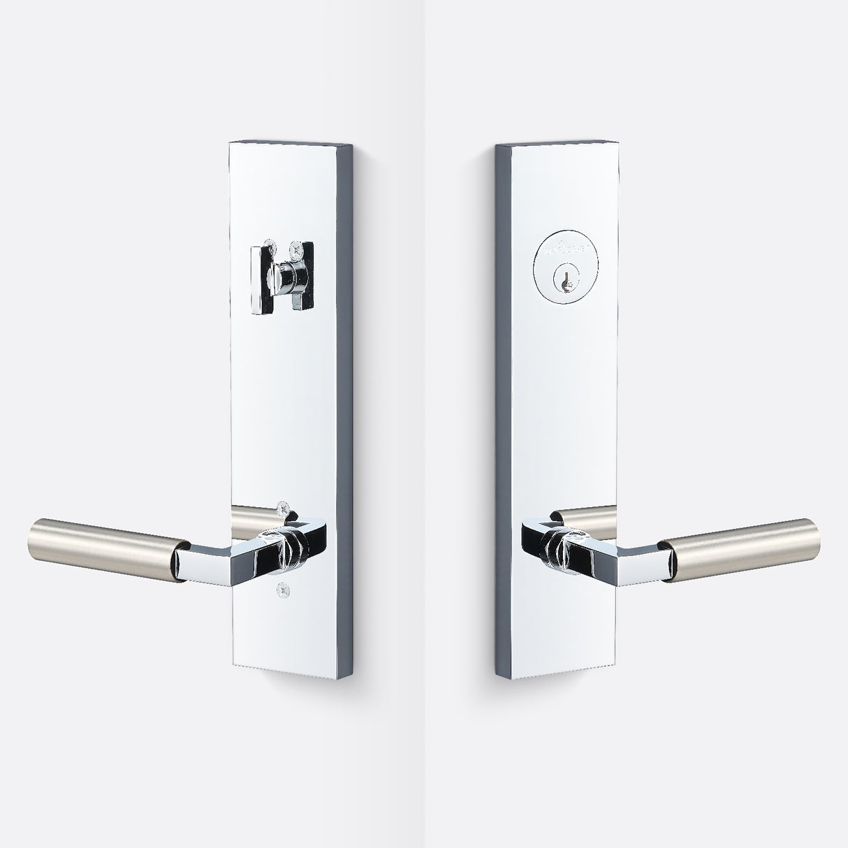 Sure-Loc LV307 26-GRIP SM 15 polished chrome / satin nickel single cylinder handleset
