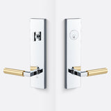 Sure-Loc LV307 26-GRIP SM SB polished chrome / satin brass single cylinder handleset
