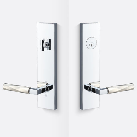 Sure-Loc LV307 26-GRIP VT 15 polished chrome / satin nickel single cylinder handleset