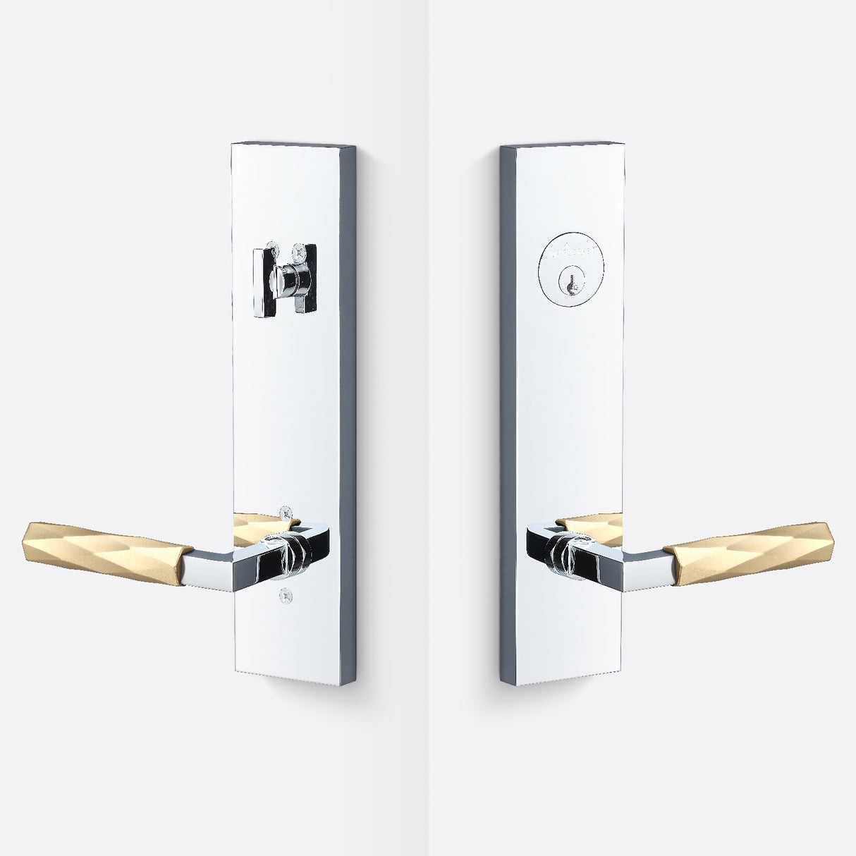 Sure-Loc LV307 26-GRIP VT SB polished chrome / satin brass single cylinder handleset