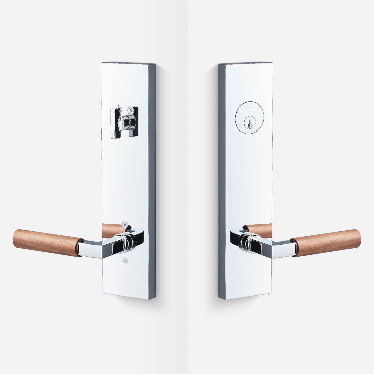 Sure-Loc LV307 26-GRIP WN polished chrome / walnut single cylinder handleset