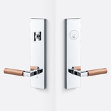 Sure-Loc LV307 26-GRIP WN polished chrome / walnut single cylinder handleset