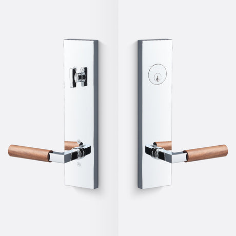Sure-Loc LV307 26-GRIP WN polished chrome / walnut single cylinder handleset