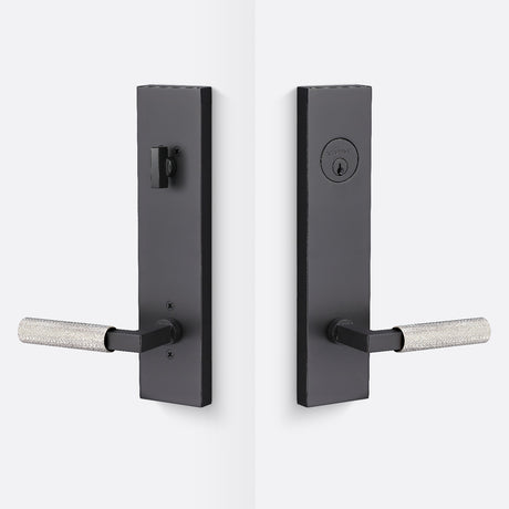 Sure-Loc LV307 FBL-GRIP KN 15 flat black / satin nickel single cylinder handleset