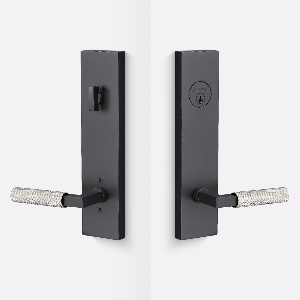 Sure-Loc LV307 FBL-GRIP KN 15 flat black / satin nickel single cylinder handleset