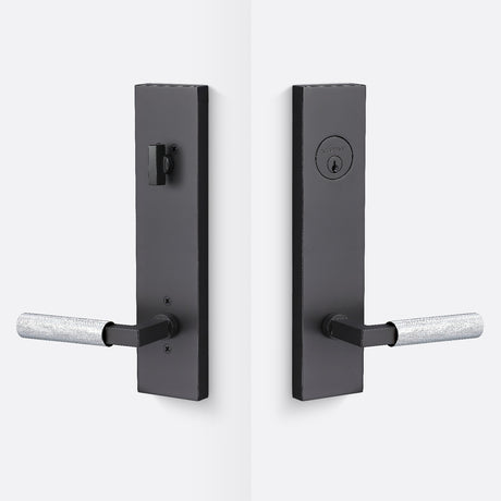 Sure-Loc LV307 FBL-GRIP KN 26 flat black / polished chrome single cylinder handleset