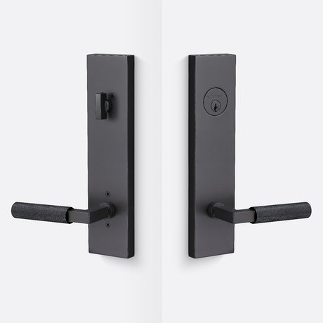 Sure-Loc LV307 FBL-GRIP KN FBL flat black single cylinder handleset