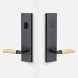 Sure-Loc LV307 FBL-GRIP KN SB flat black / satin brass single cylinder handleset