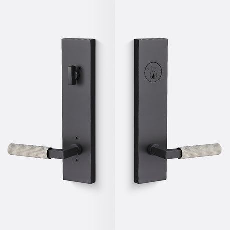 Sure-Loc LV307 FBL-GRIP SKN 15 flat black / satin nickel single cylinder handleset