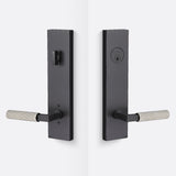 Sure-Loc LV307 FBL-GRIP SKN 15 flat black / satin nickel single cylinder handleset