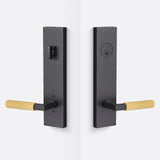 Sure-Loc LV307 FBL-GRIP SKN SB flat black / satin brass single cylinder handleset