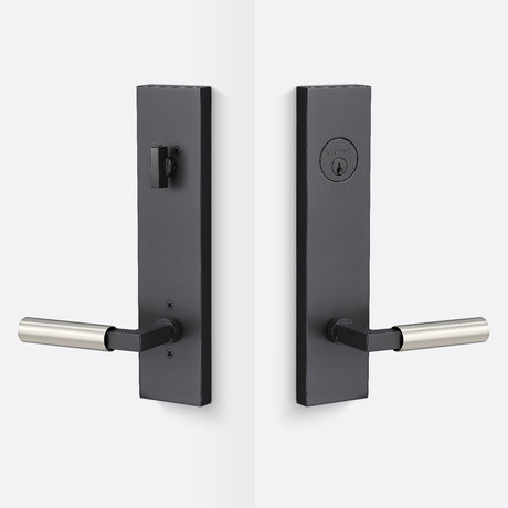 Sure-Loc LV307 FBL-GRIP SM 15 flat black / satin nickel single cylinder handleset