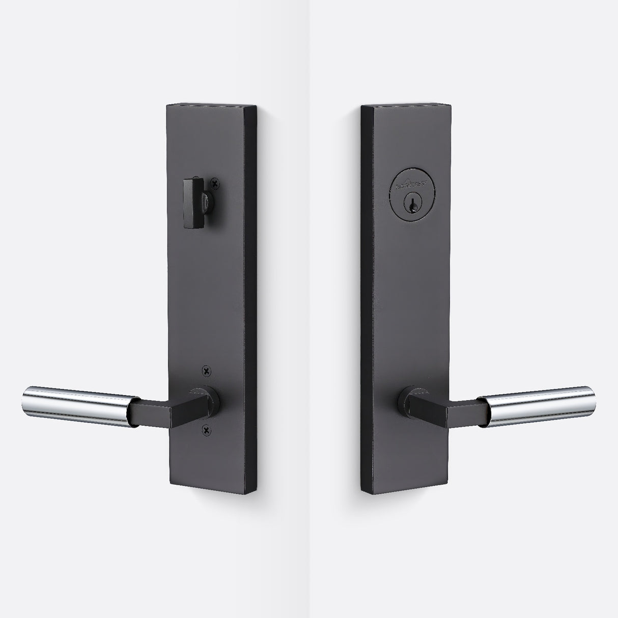 Sure-Loc LV307 FBL-GRIP SM 26 flat black / polished chrome single cylinder handleset