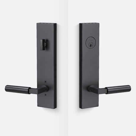 Sure-Loc LV307 FBL-GRIP SM FBL flat black single cylinder handleset