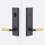 Sure-Loc LV307 FBL-GRIP SM SB flat black / satin brass single cylinder handleset