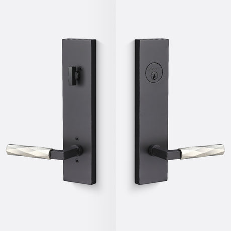 Sure-Loc LV307 FBL-GRIP VT 15 flat black / satin nickel single cylinder handleset