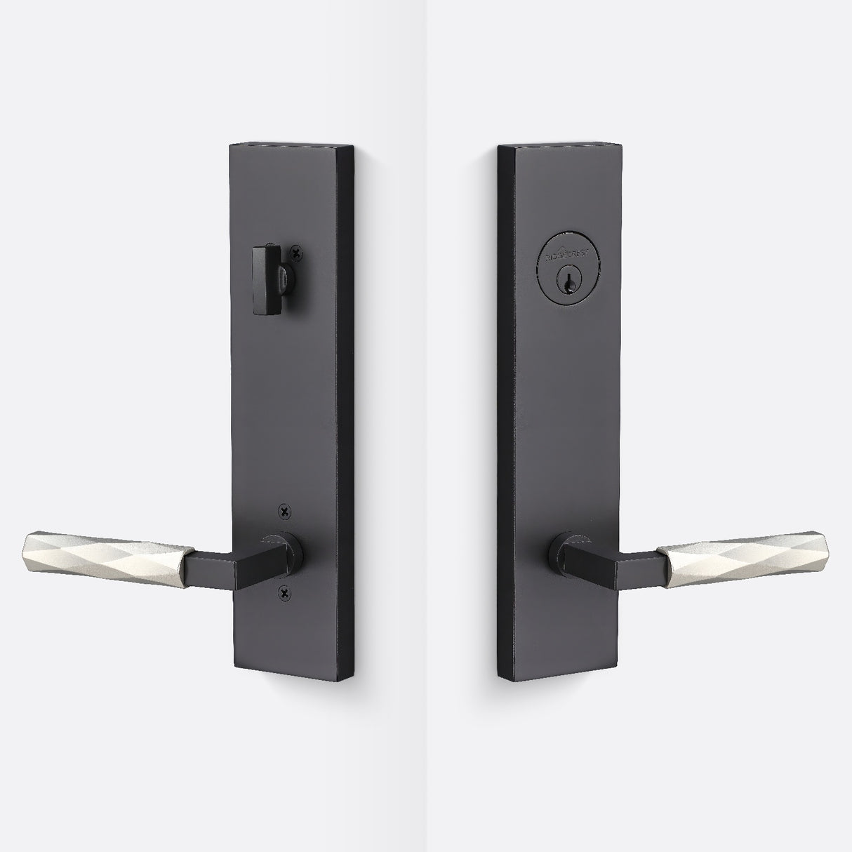 Sure-Loc LV307 FBL-GRIP VT 15 flat black / satin nickel single cylinder handleset