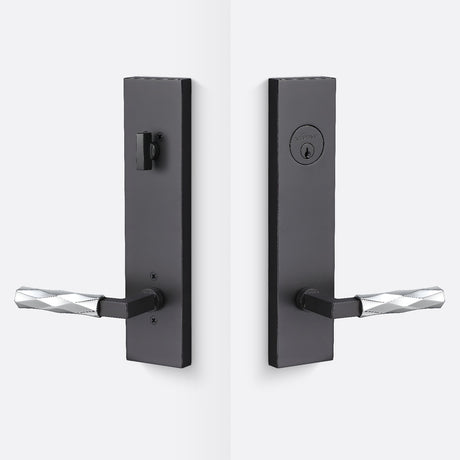 Sure-Loc LV307 FBL-GRIP VT 26 flat black / polished chrome single cylinder handleset