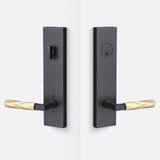 Sure-Loc LV307 FBL-GRIP VT SB flat black / satin brass single cylinder handleset