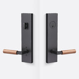 Sure-Loc LV307 FBL-GRIP WN flat black / walnut single cylinder handleset
