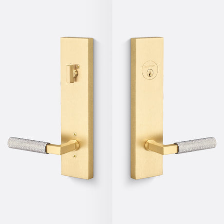 Sure-Loc LV307 SB-GRIP KN 15 satin brass / satin nickel single cylinder handleset