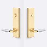 Sure-Loc LV307 SB-GRIP KN 26 satin brass / polished chrome single cylinder handleset
