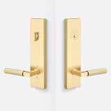 Sure-Loc LV307 SB-GRIP KN SB satin brass single cylinder handleset