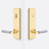 Sure-Loc LV307 SB-GRIP SKN 26 satin brass / polished chrome single cylinder handleset