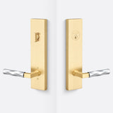 Sure-Loc LV307 SB-GRIP VT 26 satin brass / polished chrome single cylinder handleset