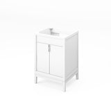 Jeffrey Alexander Theodora 24" White Single Sink Bathroom Vanity with White Carrara Marble Top - 8 in. Widespread Faucet Top product image 3