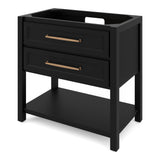 Jeffrey Alexander Kipling 37" Black Single Sink Bathroom Vanity with Grey Marble Top - Single-Hole Faucet Top product image 2