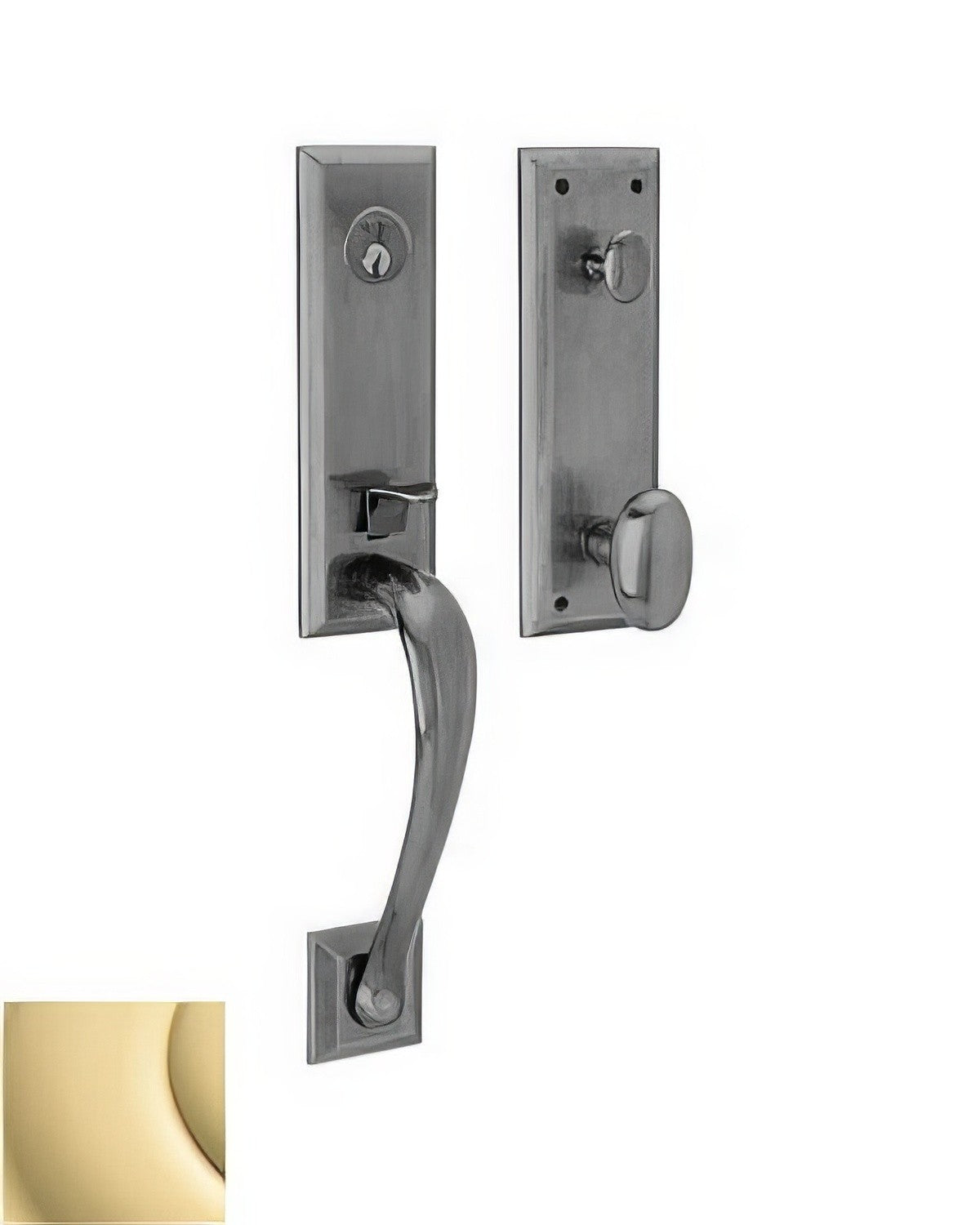 Baldwin M502031ENTR non lacquered brass single cylinder mortise handleset