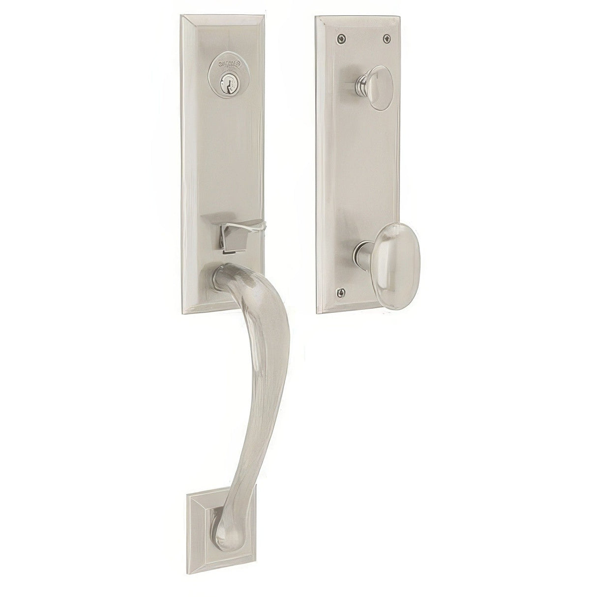 Baldwin M502055ENTR lifetime polished nickel single cylinder mortise handleset