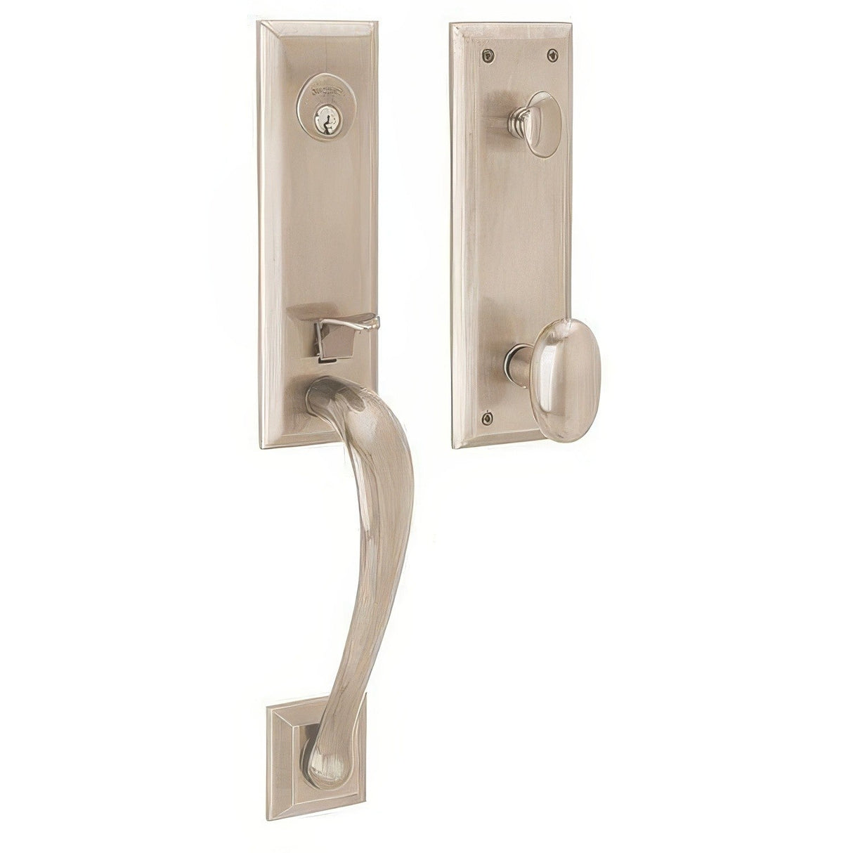 Baldwin M502056ENTR lifetime satin nickel single cylinder mortise handleset