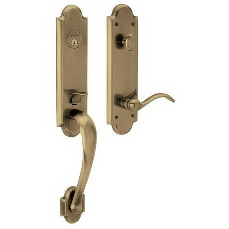 Baldwin M512003LENT lifetime polished brass single cylinder mortise handleset