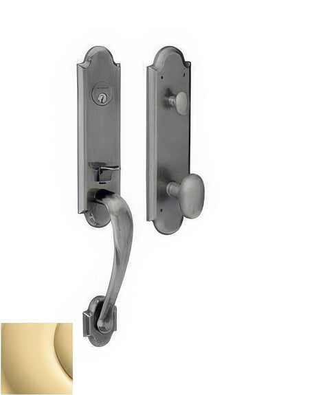 Baldwin M512031ENTR non lacquered brass single cylinder mortise handleset