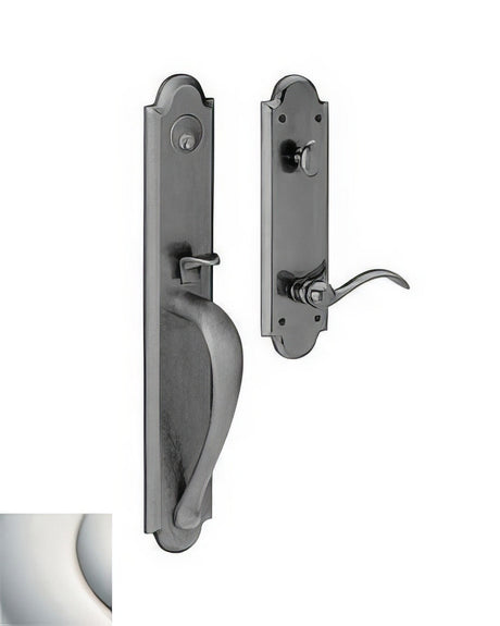 Baldwin M514055LENT lifetime polished nickel single cylinder mortise handleset