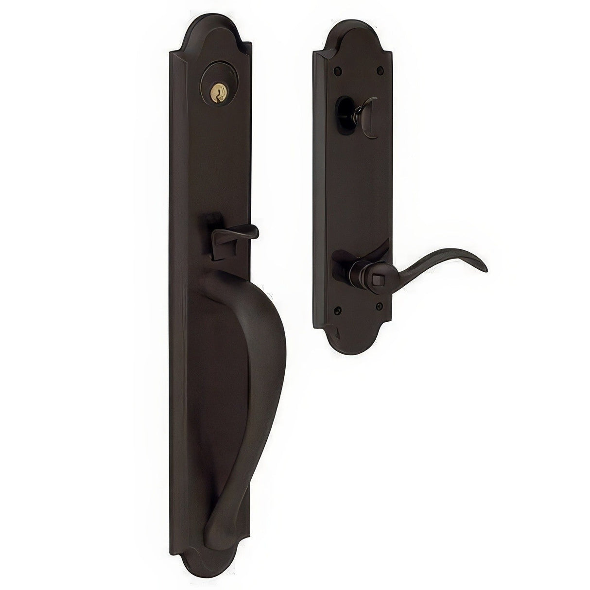 Baldwin M514102LFD Boulder, Estate, Images, Metal Grip dummy entry handleset, additional view