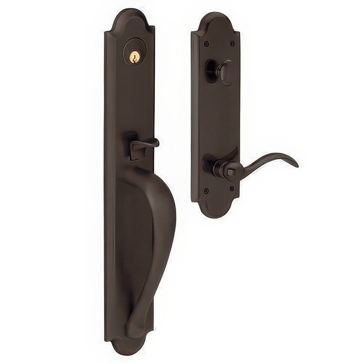 Baldwin M514112RENT venetian bronze single cylinder mortise handleset