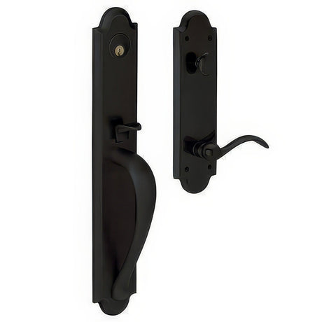 Baldwin M514190RENT satin black single cylinder mortise handleset