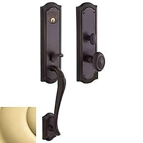 Baldwin M522031ENTR non lacquered brass single cylinder mortise handleset