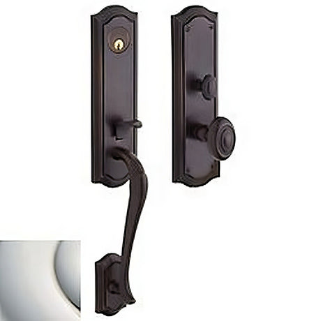 Baldwin M522055ENTR lifetime polished nickel single cylinder mortise handleset