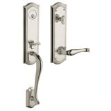 Baldwin M522055LENT lifetime polished nickel single cylinder mortise handleset