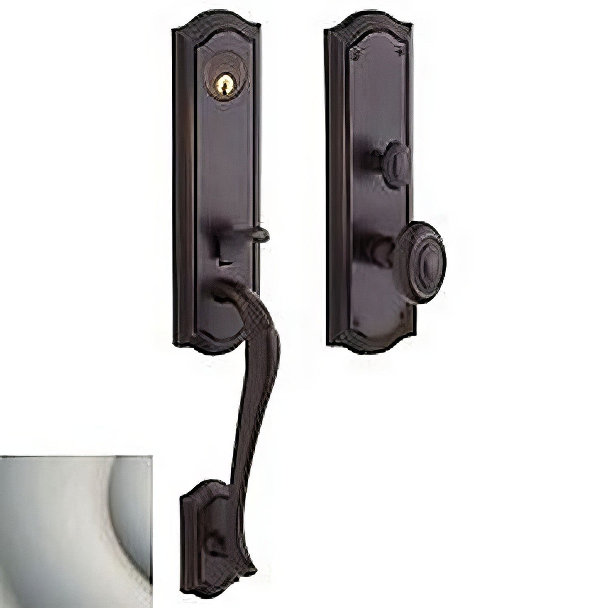 Baldwin M522056ENTR lifetime satin nickel single cylinder mortise handleset