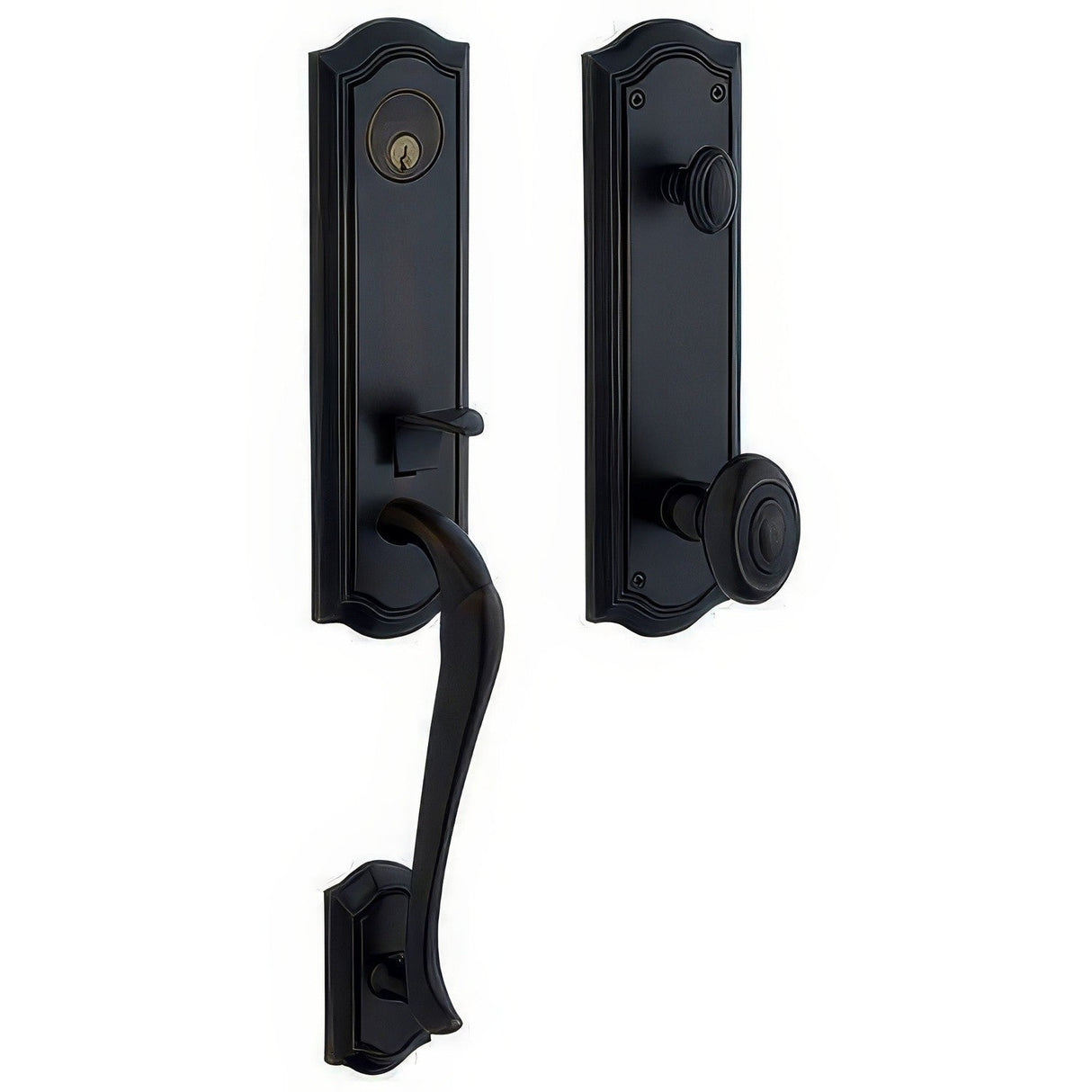 Baldwin M522190FD satin black dummy entry handleset