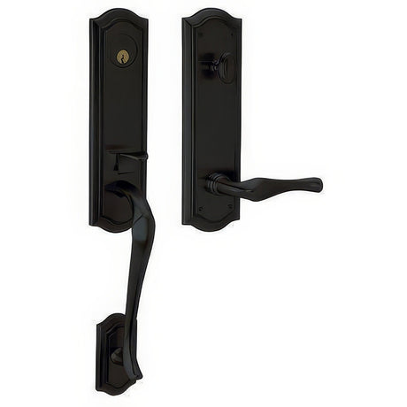 Baldwin M522190RENT satin black single cylinder mortise handleset