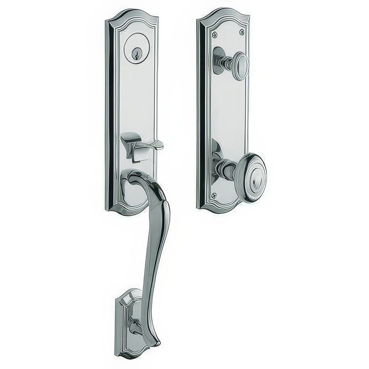 Baldwin M522260FD polished chrome dummy entry handleset