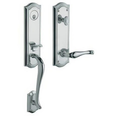 Baldwin M522260RENT polished chrome single cylinder mortise handleset