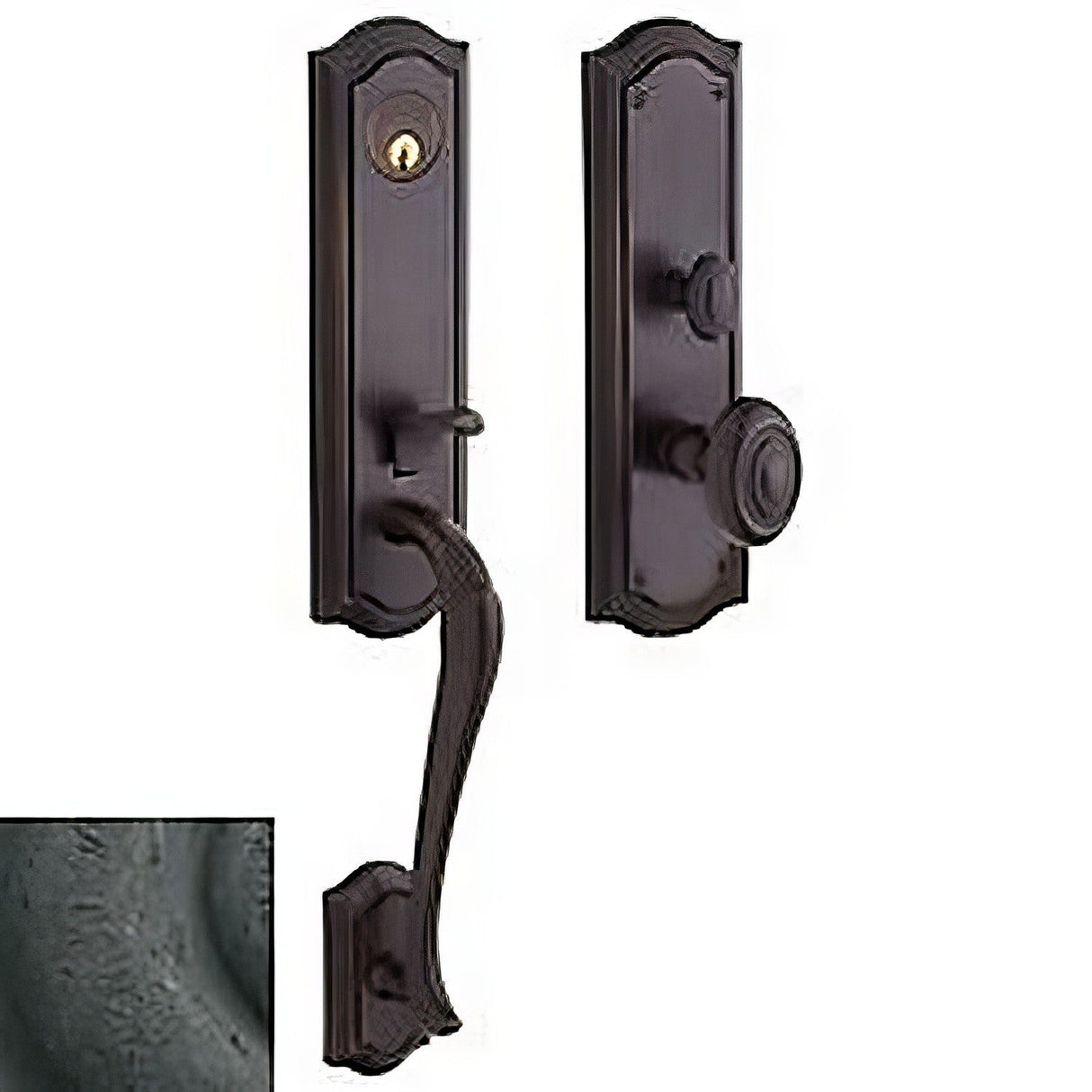 Baldwin M522402ENTR distressed oil rubbed bronze single cylinder mortise handleset